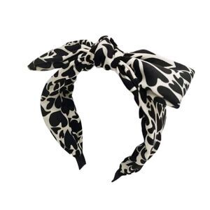Heart Print Bow Headband